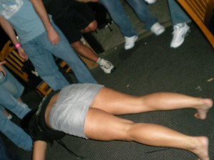 Gina does the worm when she gets drunk, so this is her doing it ! 